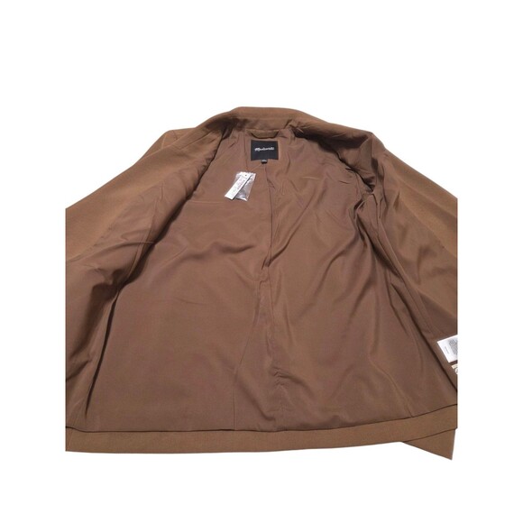 NWT Madewell Blazer Womens Medium Polyester Brown Cognac Toffee Pockets F2.6 - Picture 5 of 13